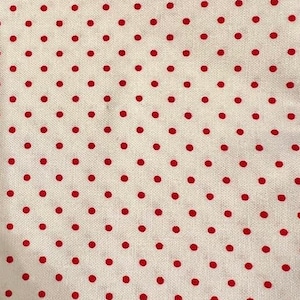 Swiss Dots Red on White  - Riley Blake Designs Quilt Fabric (C660) 17&quot; Remnant