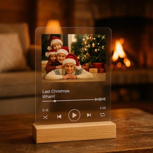 Personalized Photo Song Plaque with QR Code: Acrylic Music Gift