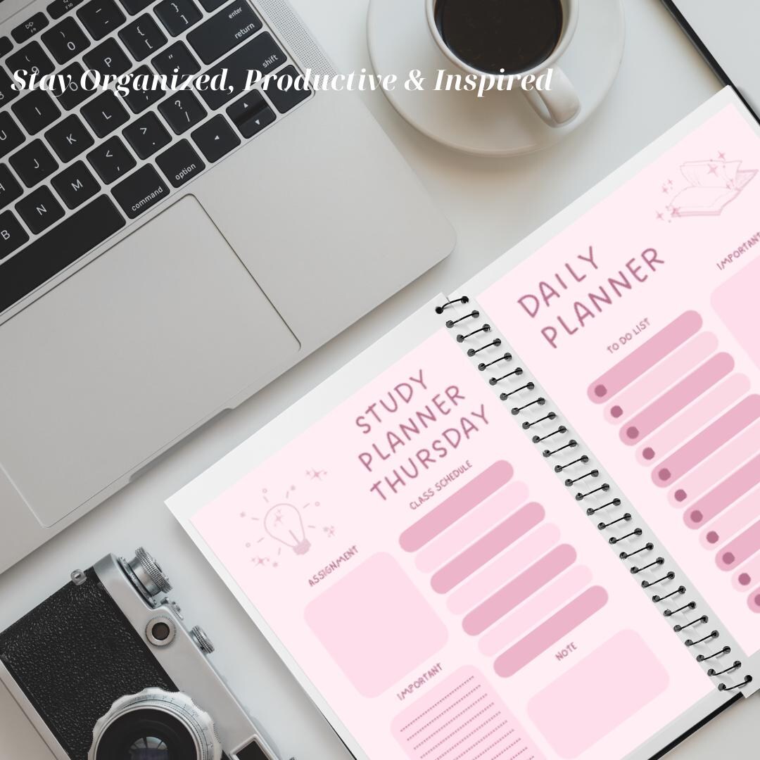 Pink School Planner 2025 | Student Organizer (PDF Download) - Etsy
