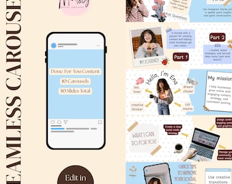 Cozy Instagram Carousel Templates: Social Media Content Pack (Canva)