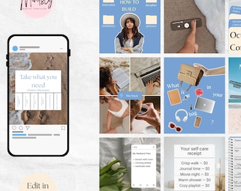 Instagram Post Templates: Storytelling Layouts, Canva Editable (Digital Download)