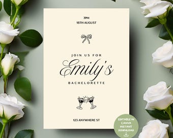 Disco Bachelorette Party Itinerary Invitation Template | Editable Canva Design (Digital Download)
