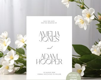 Wedding Save the Date Template | Editable Canva Design (Digital Download)