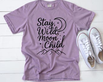 Stay Wild Moon Child SVG: Boho Moon Stars Cut File | Digital Download