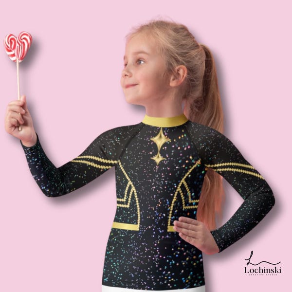 Kids K-Pop Inspired Music Hunter Top | Fantasy Warrior Cosplay Shirt | Long Sleeve Activewear | Dance Costume | Halloween Outfit
