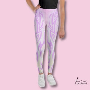 Youth K-Pop Inspired Demon Hunter Leggings | Fantasy Warrior Cosplay Pants | Anime Inspired Costume Leggings | Dance & Activewear