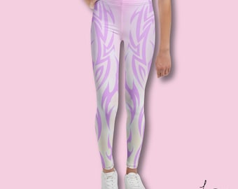 Rumi Inspired YOUTH Costume Leggings - Kpop Demon Hunter markings, Warm Cosplay, Kids Athletic Cosplay Pants