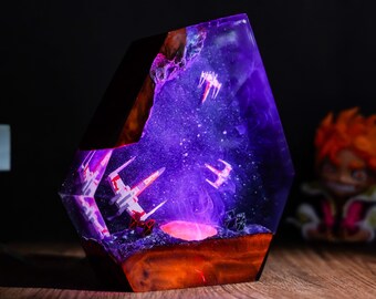 Star War.rs Galaxy-harslamp, X-Win.g TIE Fighter Diorama-nachtlampje, bureaudecor ruimtethema, uniek scifi-cadeau voor hem, terug naar school