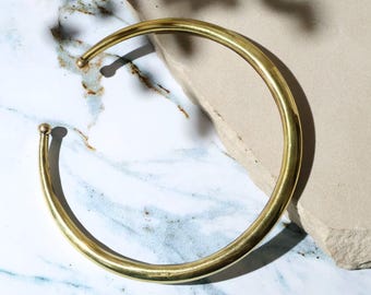Handmade Golden Brass Choker: Tribal Ethnic Necklace