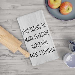 Humorous Cotton Tea Towel: Funny Kitchen Decor Gift