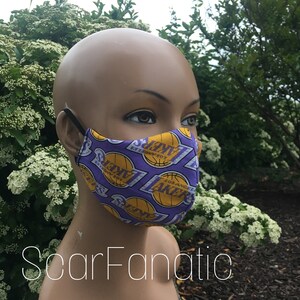 100 Cotton Los Angeles Lakers Face Mask Kobe Bryant Number Etsy
