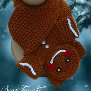 PATTERN ONLY Loom Knit Crochet Gingerbread Man Scarf Pattern