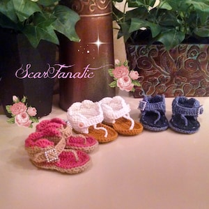 Instant Download Crochet PATTERN Easy Baby Sandals/ Shoes 3 different sizes included Photo Tutorial Permission to sell finished products