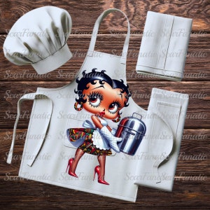Black Betty Boop, African skirt and earrings, Chef Betty Boop PNG Design, Cooking, Ethnic, Sublimation, PNG, DTF, 300DPI, high resolution