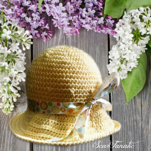 PATTERN ONLY Easy Crochet Baby/Toddler/ Child Sun Hat with Wide Shapeable/Flexible Brim Instant Download Pdf