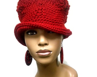 PATTERN ONLY Instant Pdf Download Loom knit and Crochet Cloche/Flapper with shapeable brim Photo Tutorial