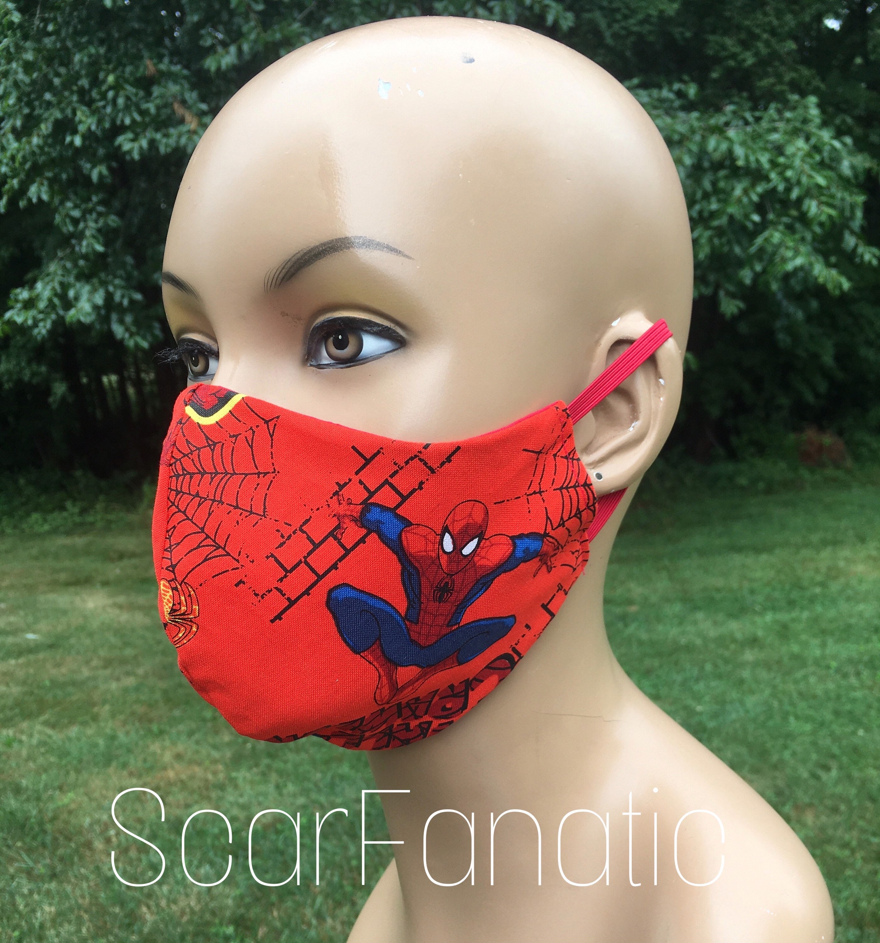 100 Cotton Marvel Spiderman Face Mask with optional Etsy