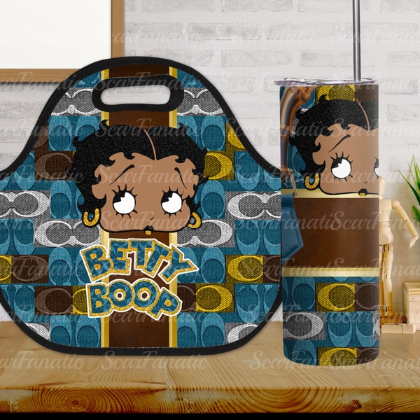 Denim and Leather Betty Purse Look 20oz Skinny Tumbler and Lunch Tote Design PNG Bundle Teal Brown Yellow White Gold glitter