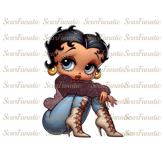 Betty Boop noire, hispanique Betty Boop en veste à paillettes