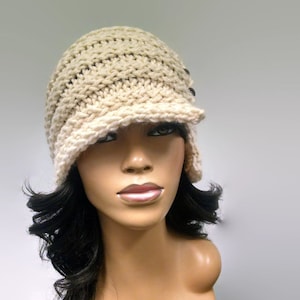 ALLEEN PATROON Directe download Eenvoudig weefgetouw gebreide cloche/flapper muts met knopen pdf-patroon met fototutorial
