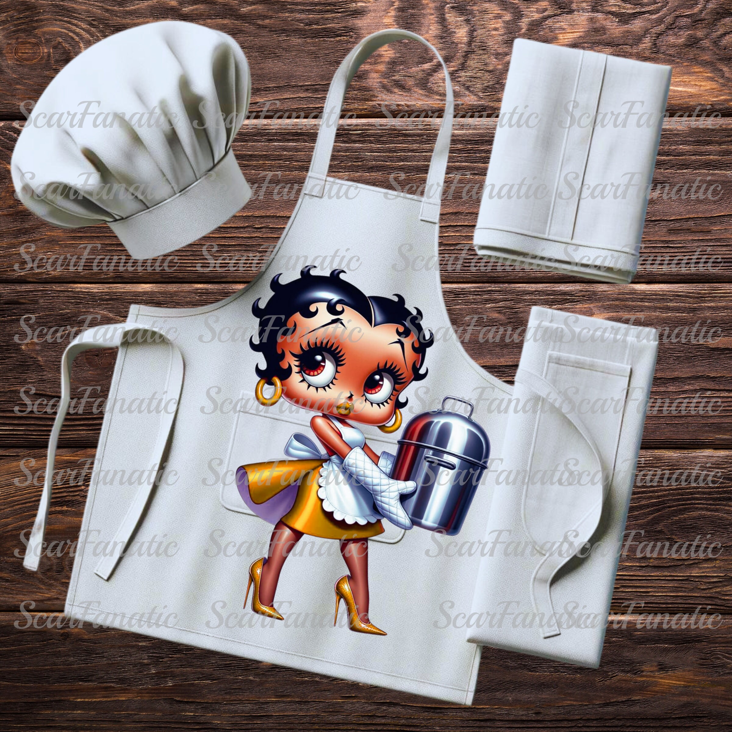 Black Betty Boop, Chef Betty Boop PNG Design Bundle, Sublimation
