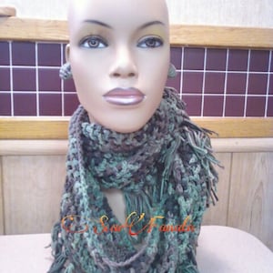 Instant Download PATTERN ONLY Easy Crochet Fringed Cowl and Infinity Scarf Pattern permission to sell finished products