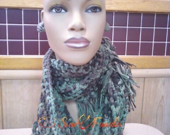 Instant Download PATTERN ONLY Easy Crochet Fringed Cowl and Infinity Scarf Pattern permission to sell finished products