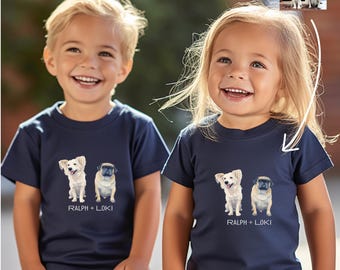 Personalisiertes Tier T-Shirt | Personalisiertes Hunde Katzen Foto Geschenk