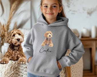 Sudadera infantil con retrato personalizado de mascota / Regalo personalizado con foto de perro