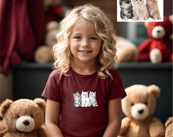 Camiseta infantil con retrato personalizado de mascota, camiseta con foto familiar personalizada