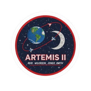 Artemis II Mission Patch Sticker | Space Exploration Vinyl Decal (Kiss-Cut)