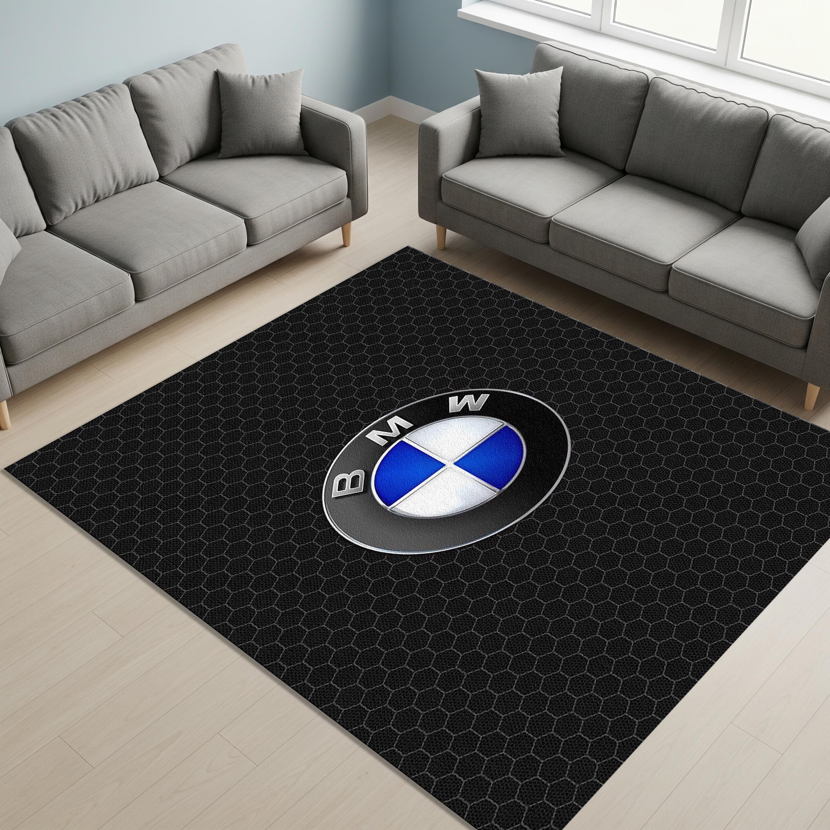 BMW Logo Area Rug | Carbon Fiber Texture Racing Floor Mat | Modern ...