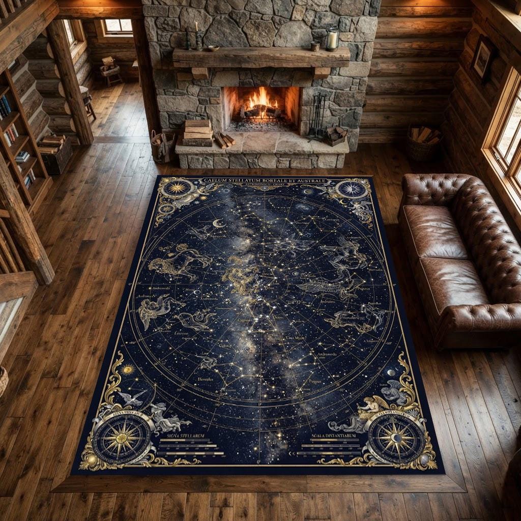 Vintage Celestial Rug - Etsy