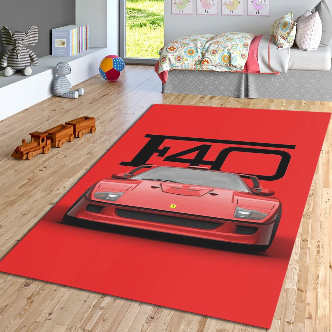 Ferrari F40 Rug, Living Room Rug, Area Rug, Gaming Decor Rug,sports Car ...