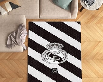 Real Madrid Rug, Teen Room Rug,Printed Area Rug, Football Team Rug,Soccer Rug, Champions Rug, Boyfriend Football Lover Gift, Sports Fans Rug