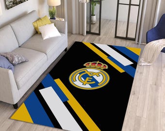 Real Madrid Rug, Teen Room Rug,Printed Area Rug,Football Team Rug,Soccer Rug,Champions Rug, Boyfriend Football Lover Gift, Sports Fans Rug