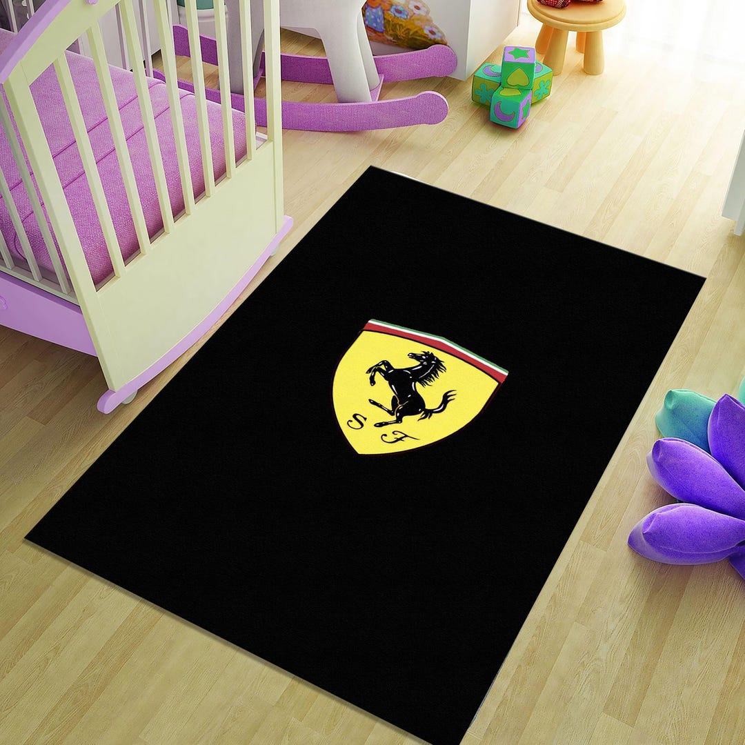 Ferrari Shield Rug, Sports Car Decor, Personalized Gaming Room Rug - Etsy