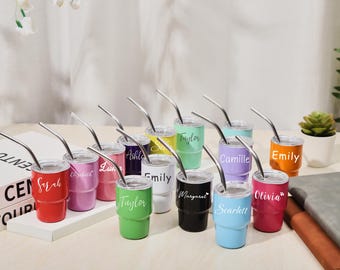 Custom Mini Stainless Steel Shot Glass Tumbler, Printed Design, Personalized Party Favor, Bachelorette Girls Trip, Halloween Gift, Fall Gift