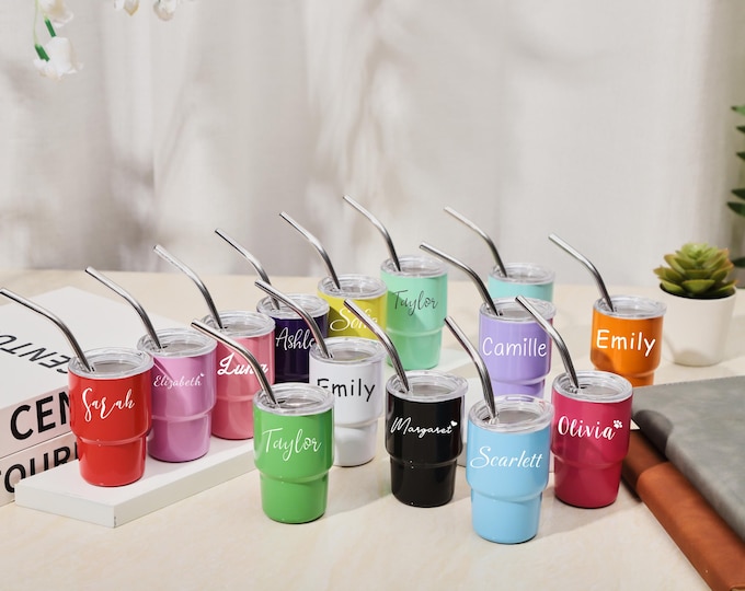 Custom Mini Stainless Steel Shot Glass Tumbler, Printed Design, Personalized Party Favor, Bachelorette Girls Trip, Halloween Gift, Fall Gift