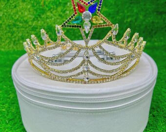 O.E.S Rhinestones Crown Adjustable Freemason Masonic OES  display picture 2