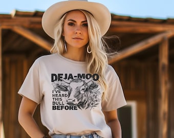 Deja-Moo Shirt – Funny Cow Graphic Tee – Farm Pun Shirt for Animal Lovers