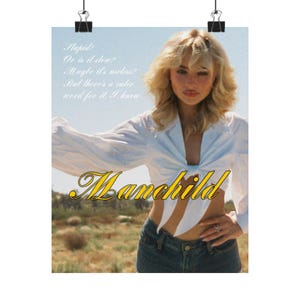 Sabrina Carpenter &#39;Manchild&#39; Poster: Vintage Pop Music Wall Art