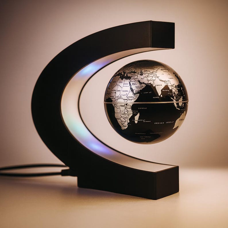 Magnetic Levitating Globe With LED Light – Floating World Map Lamp ...