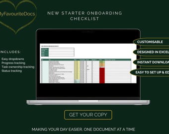 Employee Onboarding Checklist Template | New Hire Checklist | HR Excel