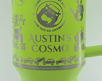 Personalized Jeep Stanley Tumbler 40 oz | Engraved Jeep Lover Gift | Custom Name Stanley Quencher | Off Road Jeep Gift | Jeep Owner Cup