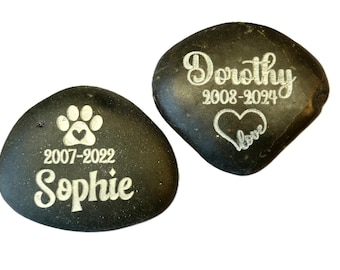 Pietra commemorativa personalizzata per animali domestici, lapide con incisione su roccia di fiume