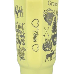 Black Chroma Stanley 30 oz Quencher | Skull & Butterflies Engraved Stanley Tumbler | Gothic Full Wrap | image 11