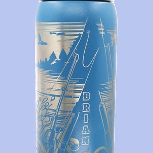 Fishing Engraved Owala 32 oz FreeSip | Personalized Fishing Water Bottle | Fisherman Gift | Bass Fishing Tumbler | Angler Bottle image 4