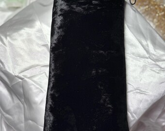 Black Velvet Adult Toy Padded Storage Bag, Large 13"x6"