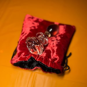 Red Velvet Adult Toy Storage Bag, Small 6&quot;x6&quot;